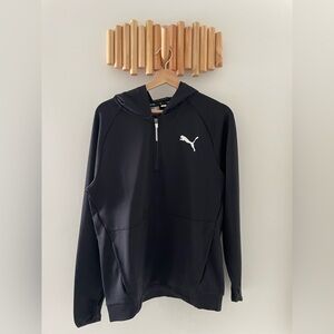 Puma Black Quarter-Zip Hoodie - Size Small